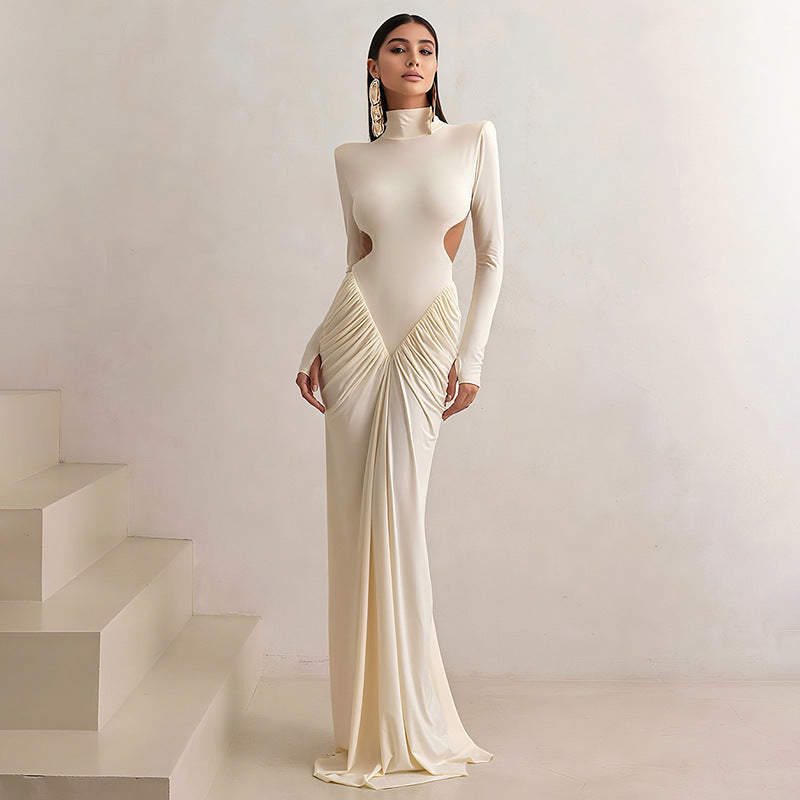 Long Sleeve Cutout Slinky Ava Dress