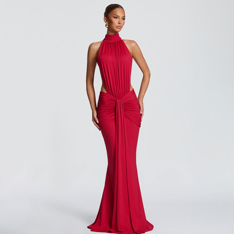 Backless Waist Cutout Slinky Mara Dress