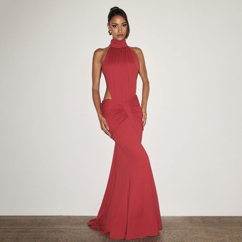 Backless Waist Cutout Slinky Mara Dress